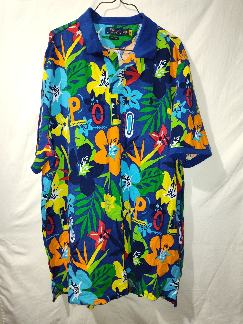Polo by Ralph Lauren Men's Blue Tropical Floral Polo Shirt